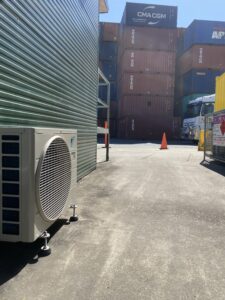 AC outdoor unit on rubber feets at Mosman