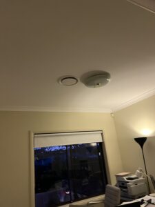 Round ceilnig grill installed in a bedroom at Neutral Bay area.