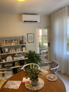 Split system Mitsubishi installed in a livign room